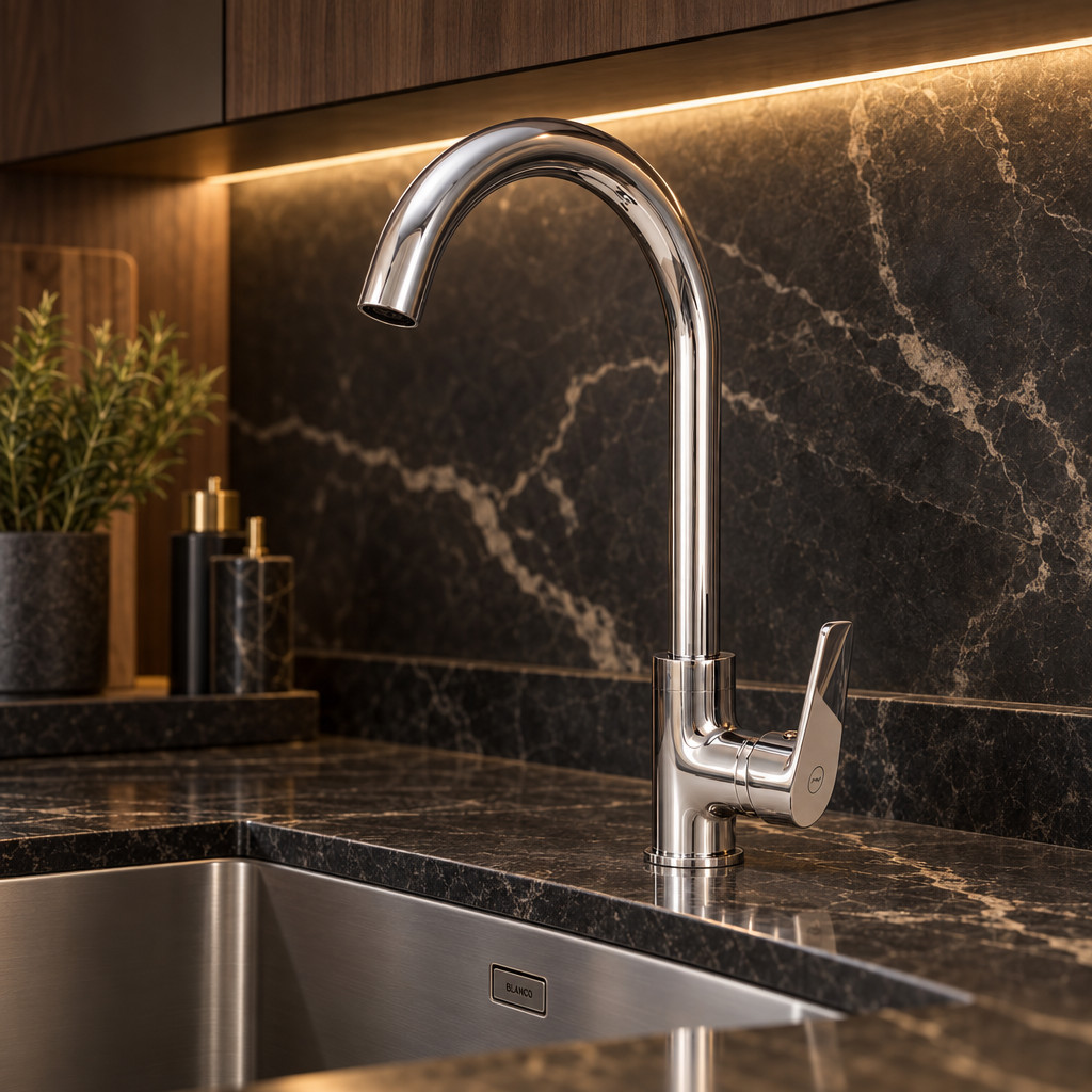 Aquanello Casa Chrome Single Lever Kitchen Mixer Tap CR-1201-CS